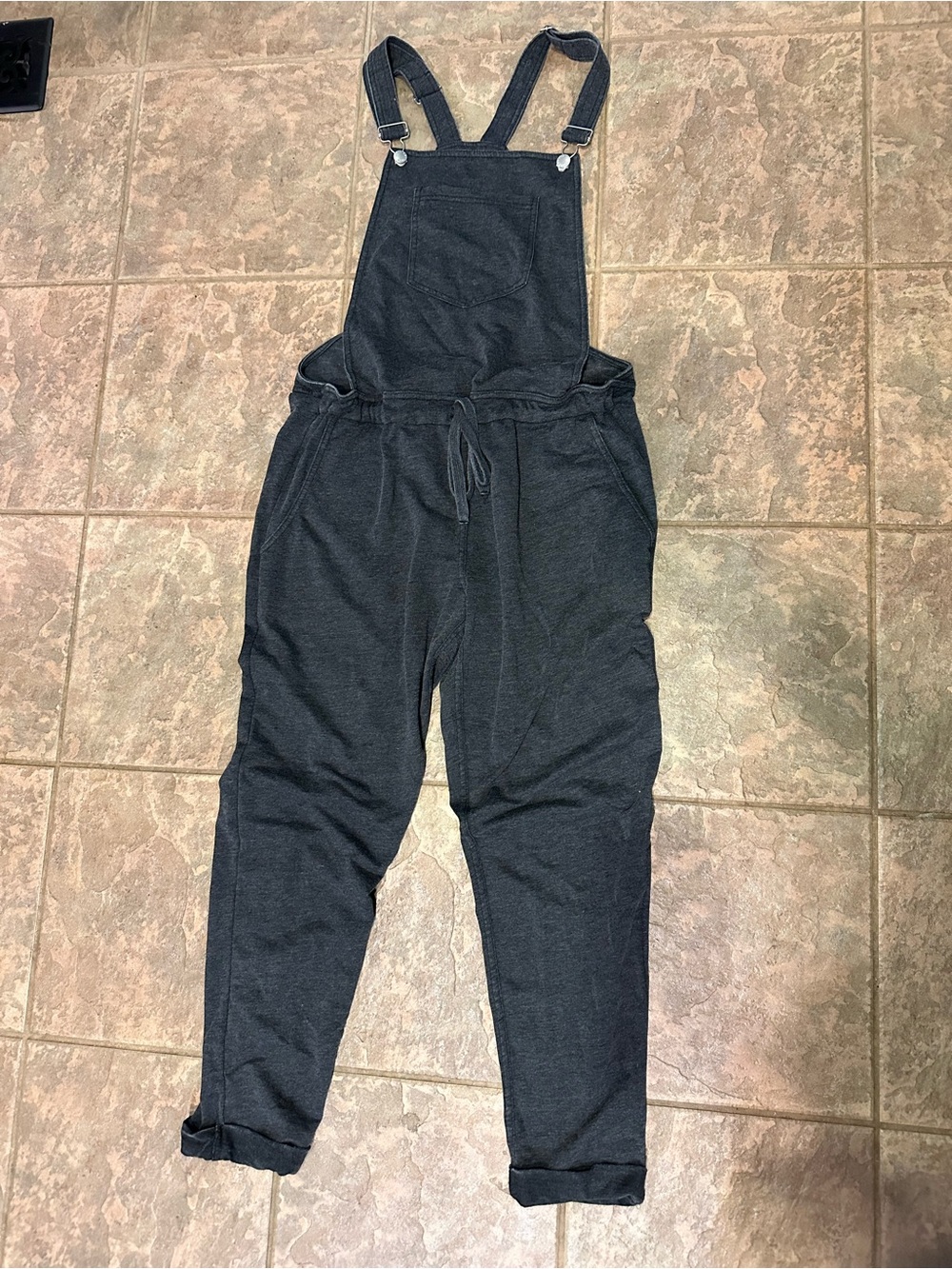 Z Supply Charcoal Gray Women's Knit Overalls Jumpsuit